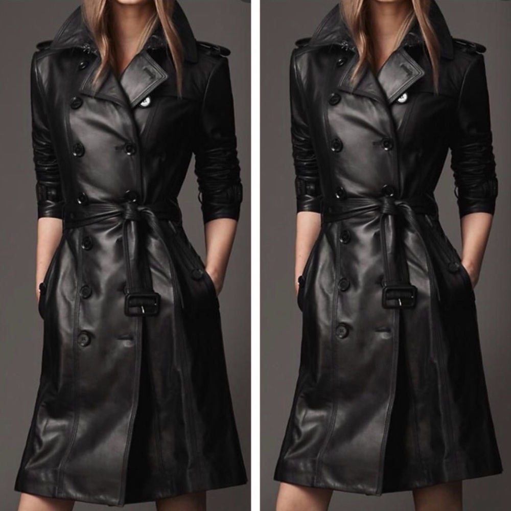 Burberry Lamb Leather Trench Coat